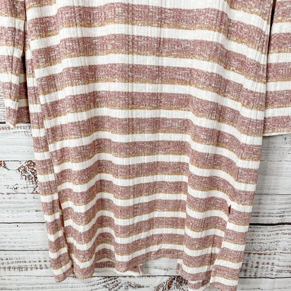 NEW Nine West Women’s Marled Striped Rib Knit Duster Cardigan Sweater Small - Picture 5 of 12